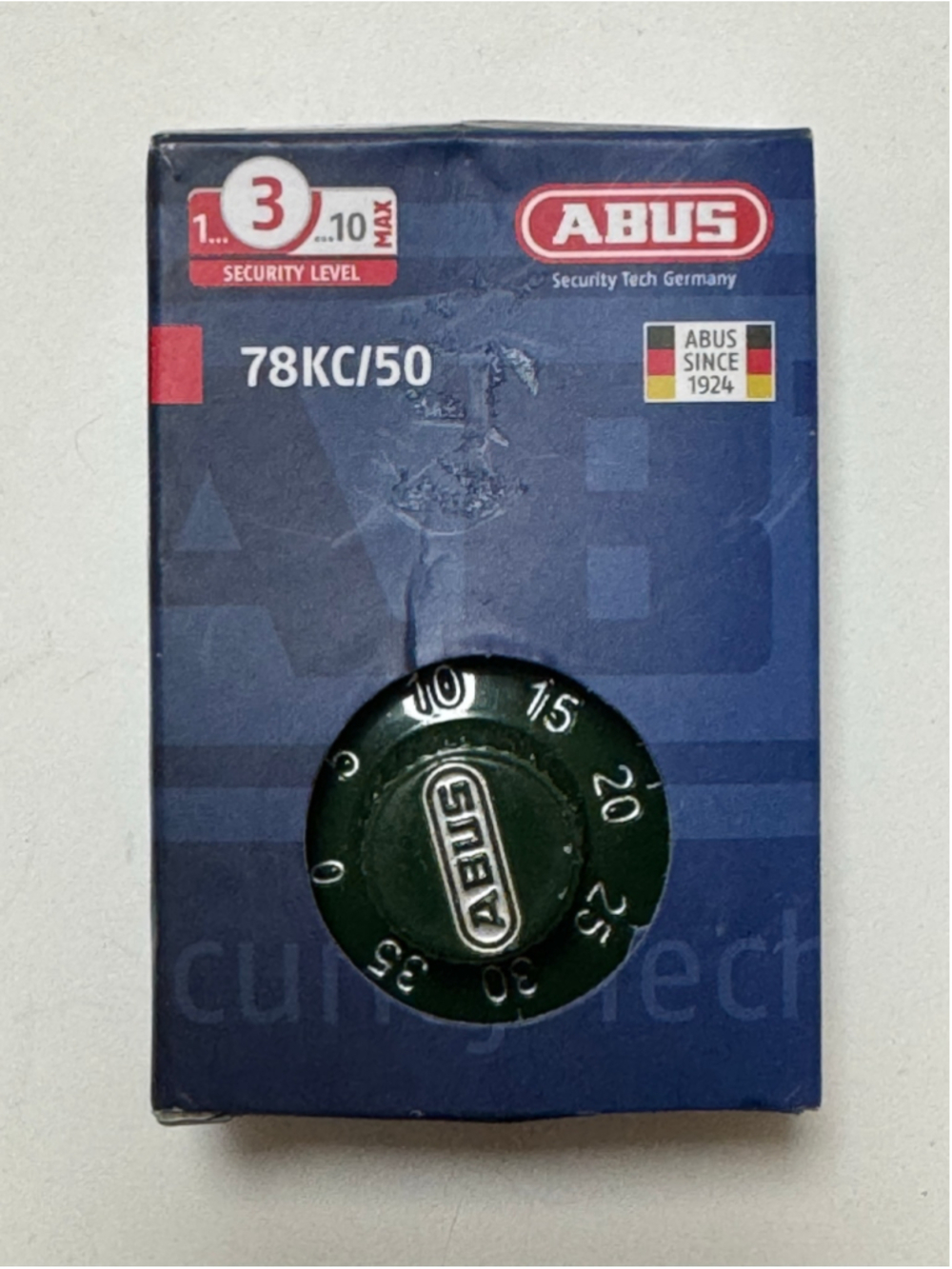 ABUS 78KC/50 Green Dial 3 Digit Combination Padlock NEW